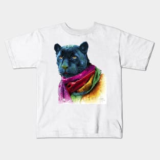 black panther art Kids T-Shirt